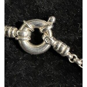 Genuine LINKS OF LONDON Sterling Silver Belcher Bracelet With Heart Pendant Rare